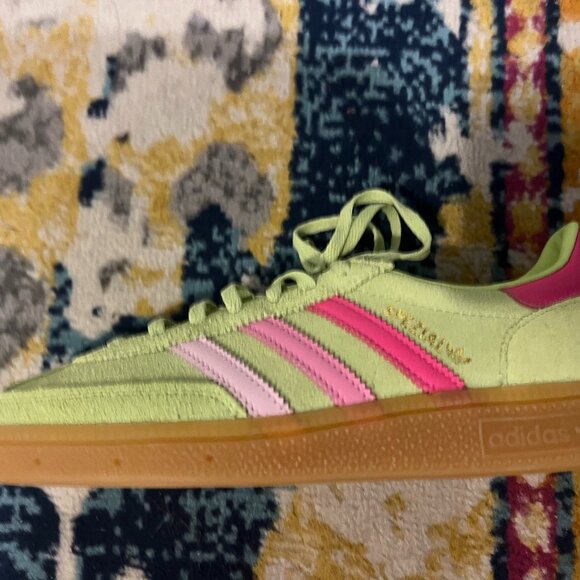 adidas Spezial Sneakers Lime Green/Pink Gum Sole Women’s 7.5 NEW - Picture 4 of 5
